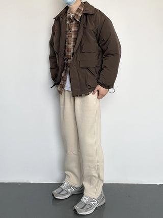 lapel padded coat