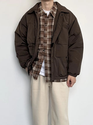 lapel padded coat