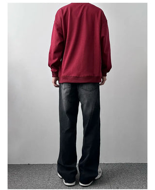 straight washed jeans