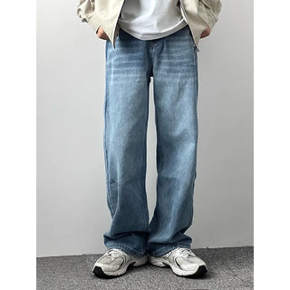 straight washed jeans