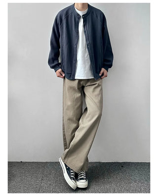 henry collar cardigan