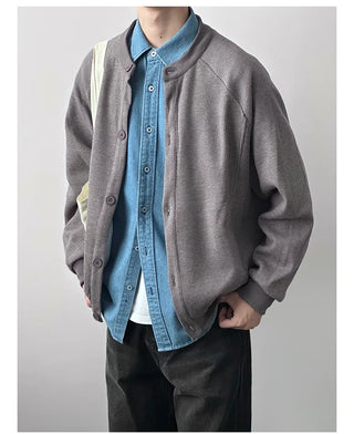 henry collar cardigan