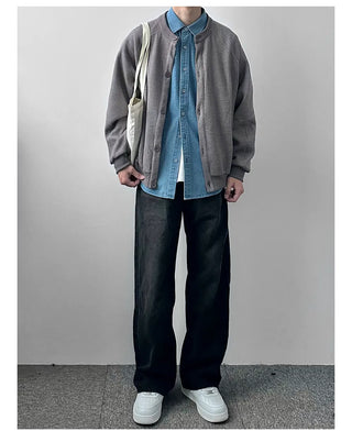 henry collar cardigan