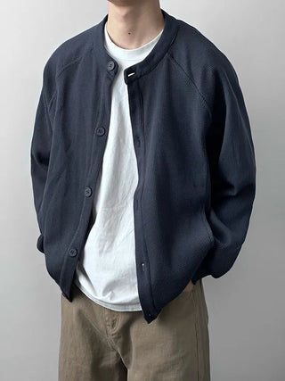 henry collar cardigan