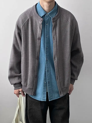 henry collar cardigan