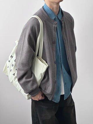 henry collar cardigan