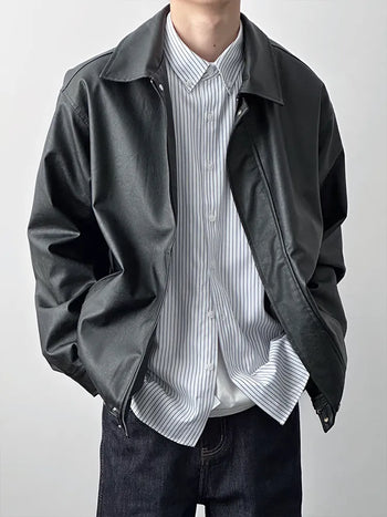pu leather jacket