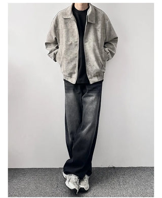 marbling leather coat