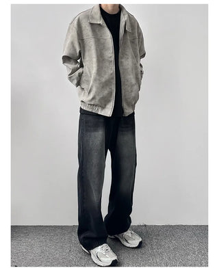 marbling leather coat