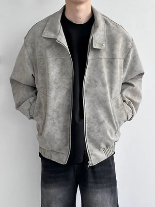 marbling leather coat
