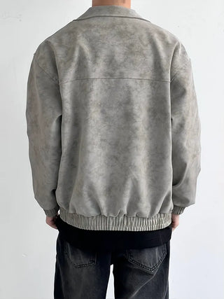 marbling leather coat
