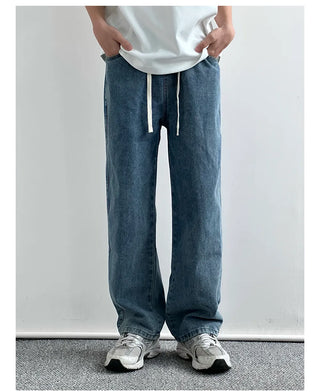 elastic washed jeans