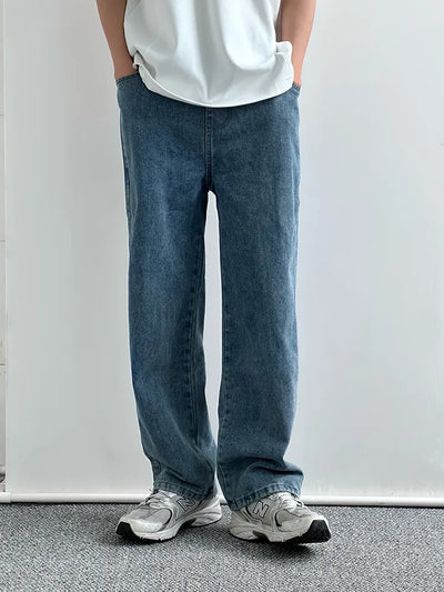 elastic washed jeans