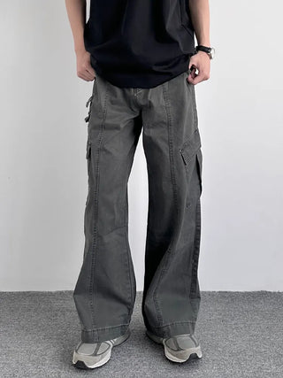 washed overalls pants