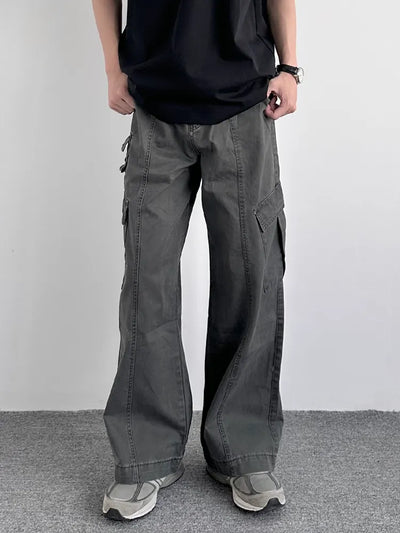 washed overalls pants