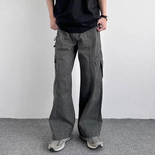 washed overalls pants