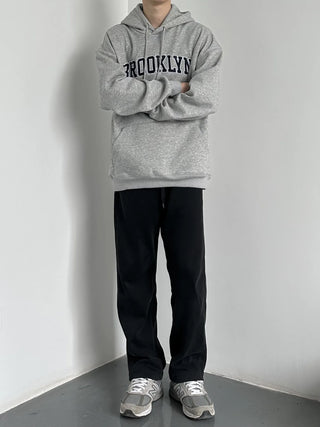 letter hooded pullover
