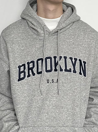 letter hooded pullover