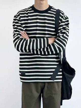 striped pullover sweater