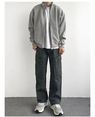 stand collar cardigan