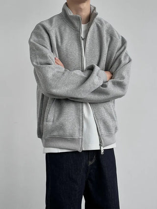 stand collar cardigan