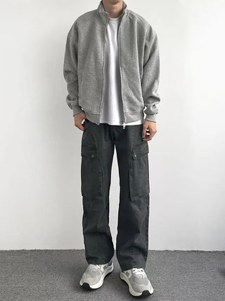 stand collar cardigan