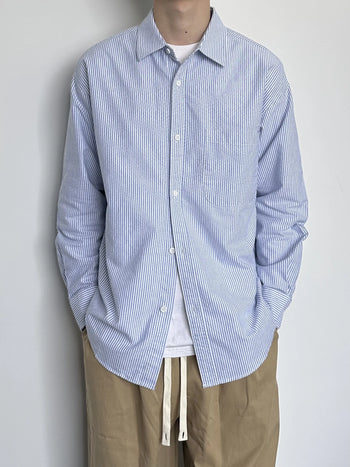 blue striped shirt