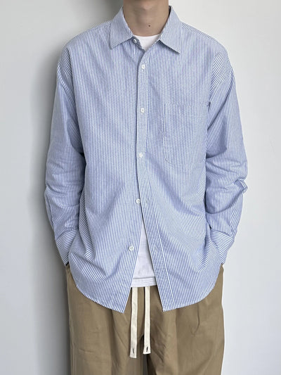 blue striped shirt