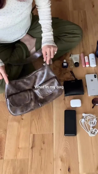 Double pocket leather bag
