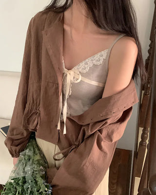 Lace Ribbon Camisole Top