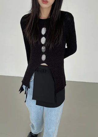 hole line slit knit (3c)