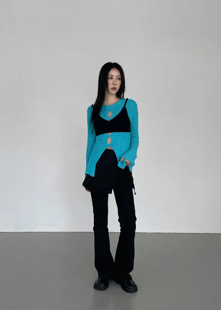 hole line slit knit (3c)