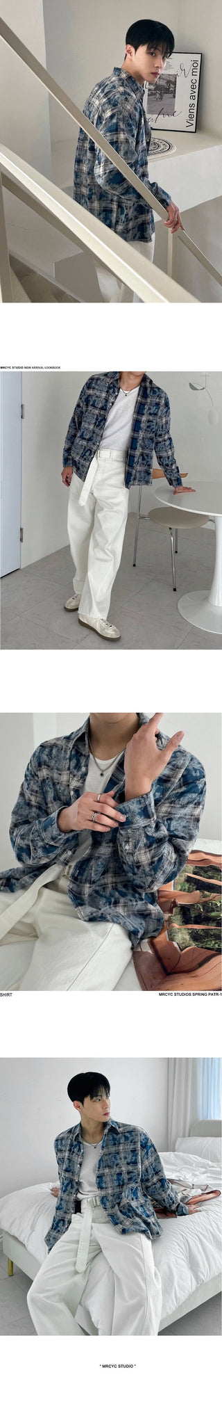 tie-dye plaid shirt