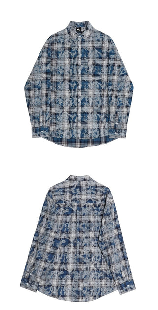 tie-dye plaid shirt