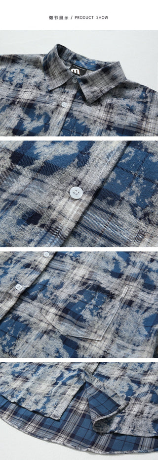 tie-dye plaid shirt