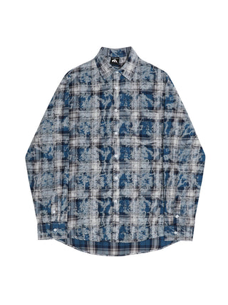 tie-dye plaid shirt