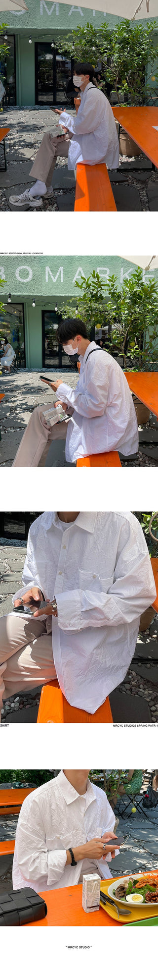 pleated cargo shirt