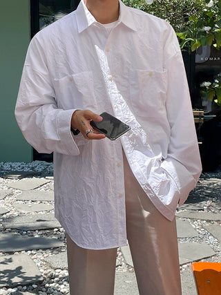 pleated cargo shirt