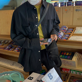 pleated cargo shirt