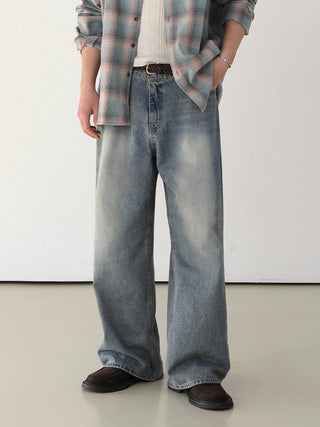washed wide jeans