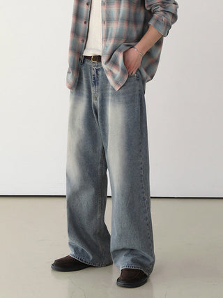 washed wide jeans