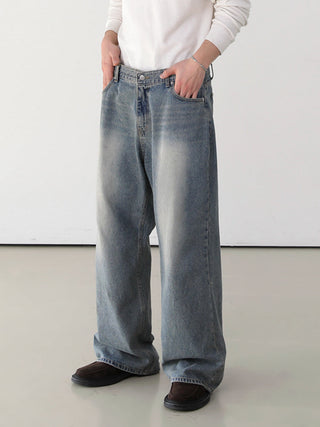 washed wide jeans