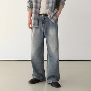 washed wide jeans