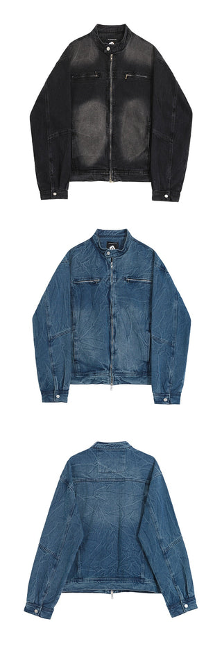 distressed denim jacket
