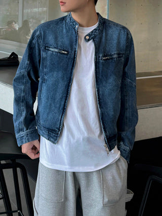 distressed denim jacket