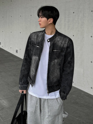 distressed denim jacket