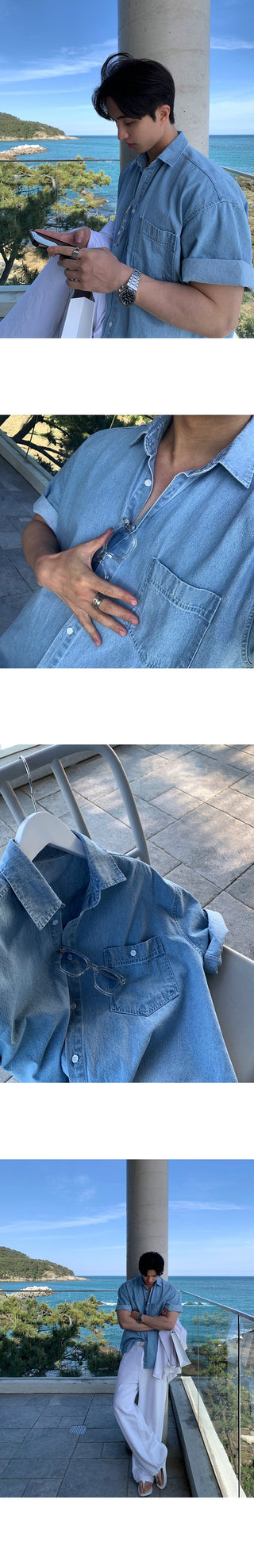 washed denim shirt