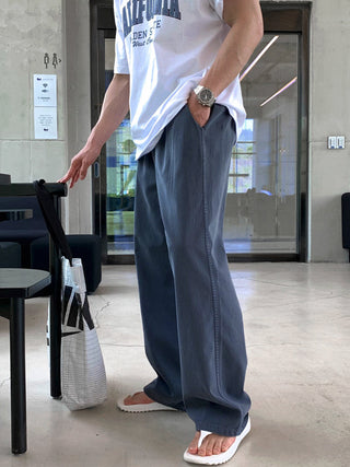 draping wide pants