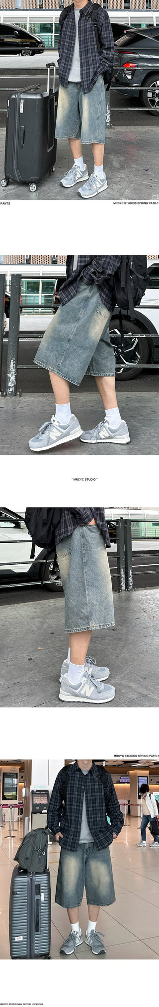 denim cropped pants