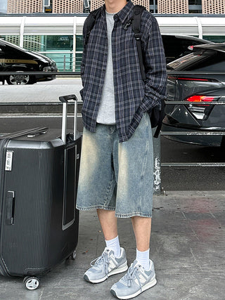 denim cropped pants